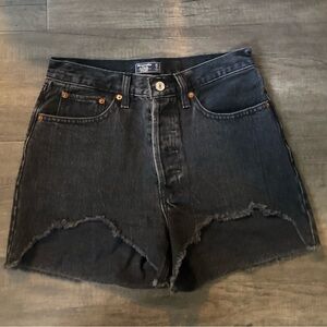 Abercrombie & Fitch Women’s Annie High Rise Black Denim Shorts 26/2